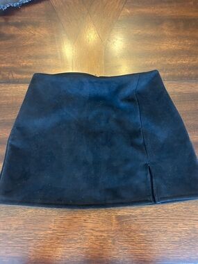 Altar'd State Black Mini Skirt with Front Slit